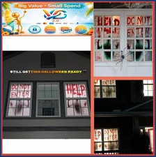 Halloween Window Clings Bloody Giant Posters 2 Pack 60 Inch Door Decor Haunted
