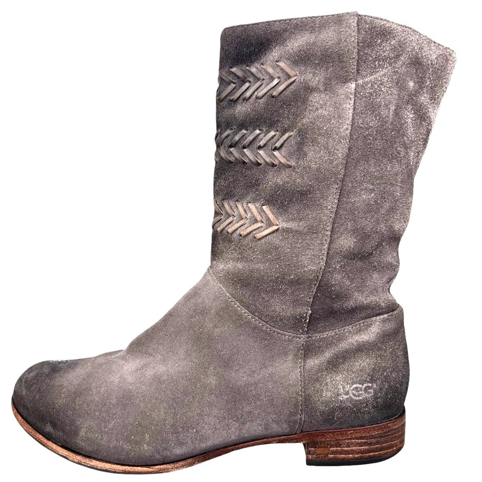 UGG Mujer Cailyn Gris Envejecido Gamuza Western Botín Talla EE. UU. 7.5 Foto 3 de 4