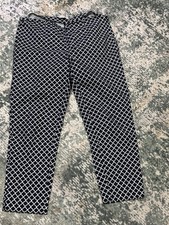 Brooks Brothers Ankle Pants Black White Women's 14 Natalie Fit Geometric