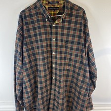 Vintage Tommy Hilfiger Plaid Shirt XXL Button Down Long Sleeve Crest Logo 90s