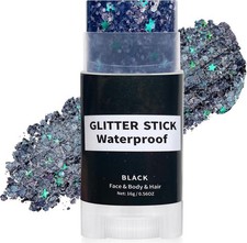 Black Face Glitter Stick,Halloween Body Hair for black