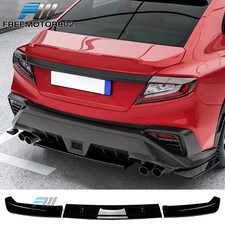 Fits 2022-2026 Subaru Wrx Sti Style Rear Bumper Diffuser Guard Gloss Black Abs