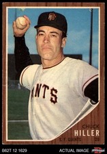 1962 Topps #188 Chuck Hiller Normal Tint Giants COMMON VARIATION 4.5 - VG/EX+