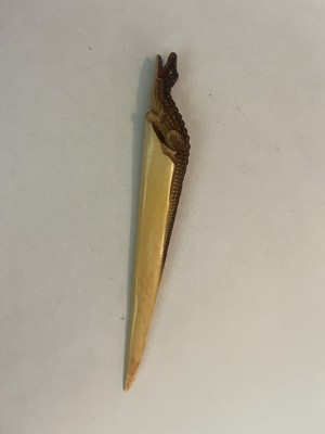 Vintage Celluloid ALLIGATOR Letter Opener, Depose Germany 7 ¼  length - EUC Rare