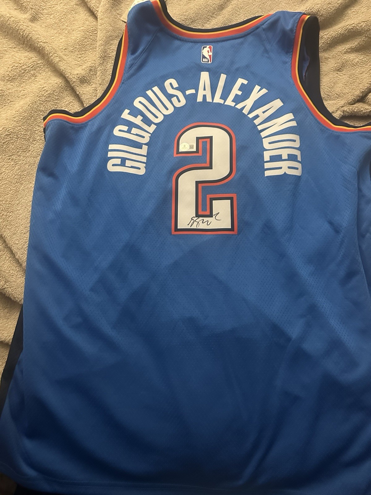 Shai Gilgeous Alexander Autographed Signed Oklahoma City Thunder Icon Swingman Edition Beckett Coa Superstar MVP 