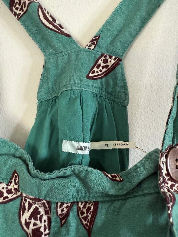 UO Kimchi Azul Mujer Lauren Lino Floral Mono Una Pieza, Talla XS Foto 3 de 4