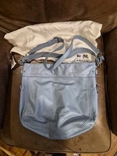 Coach purse brand new baby blue 12" by 13 " large purse with tags