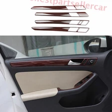 For VW Jetta MK6 2012-2014 Wood Grain Inner Door Panel Bezel Cover Trim 4PCS