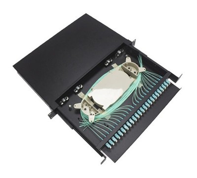 Sliding Type 24port ODF 1u 19inch Duplex LC OM3 Fiber Patch Panel Fully Equipped