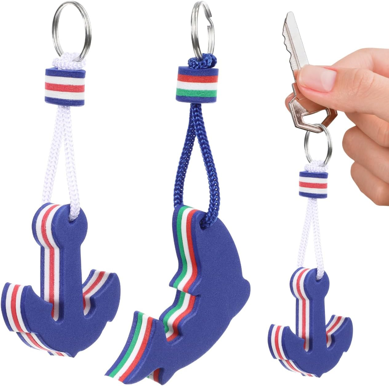 2PCS Floating Keychain Floatable Boat Keychain for Swimming Diving Fishing Canoe