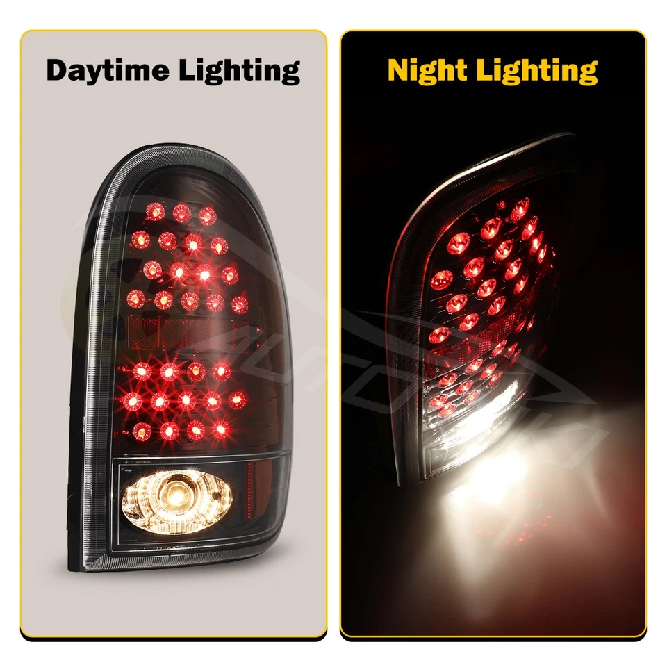 For 1996-00 Dodge Caravan 1998-03 Durango LED Tail Lights Black Smoke Rear Lamps - Image 4 of 4