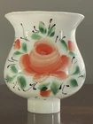 Vintage Milk Glass Hand Painted Chimney/Lamp Shade, Fitter 1 1/2 In