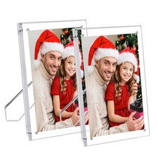 2 Pack 4x6 Full Size:5x7 Acrylic Picture Frames With Stand, Clear 4 x 6