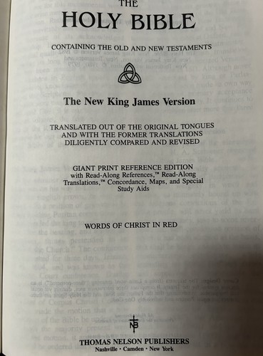 Holy Bible New King James Version NKJV Giant Print * Jesus Words In Red Letter - Foto 7 di 22