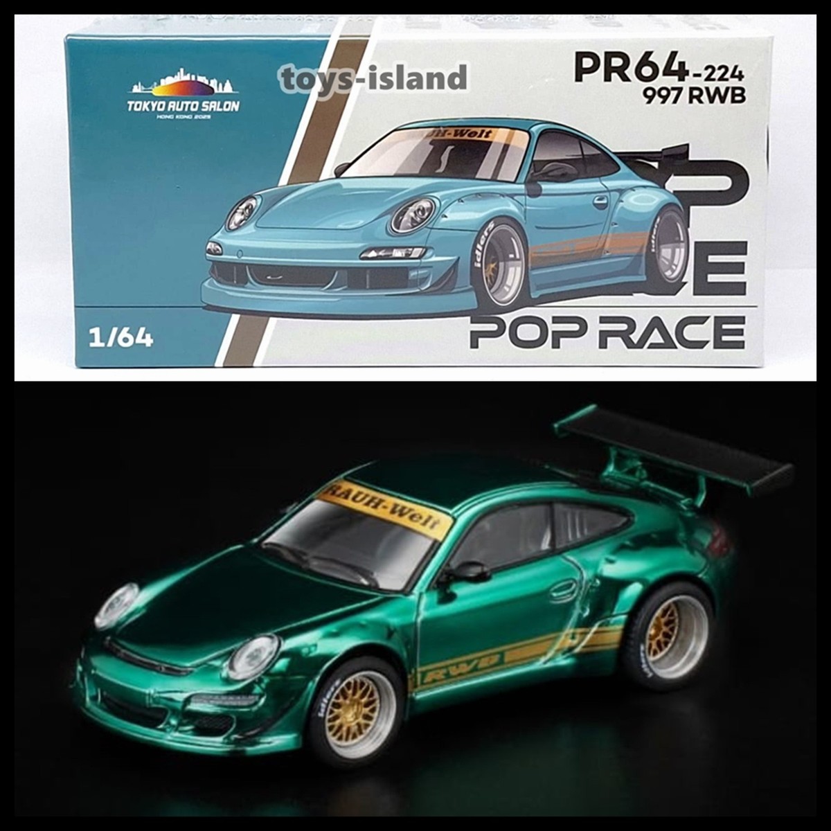 POPRACE PR64-224 1/64 Porsche 997 RWB Tokyo Auto Salon Hong Kong