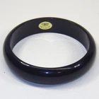Vintage Black LUCITE Bangle bracelet 1950s Original Sticker Costume Jewelry