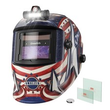 1/1/1/1 True Color Auto Darkening Welding Helmet with light, Solar Powered Wi...