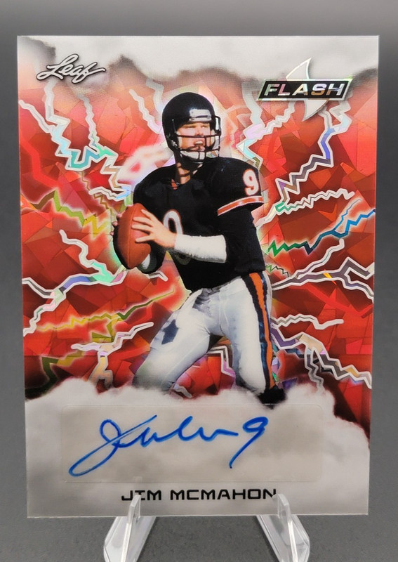 Leaf Eclectic Jim McMahon 1/1 Auto Prismatic Red Chicago Bears Super Bowl QB