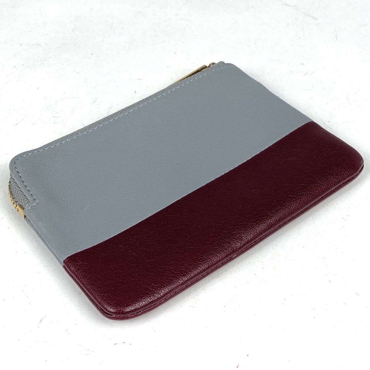 CELINE Coin Purse with Logo Keyring Key Holder Bicolor Coin
