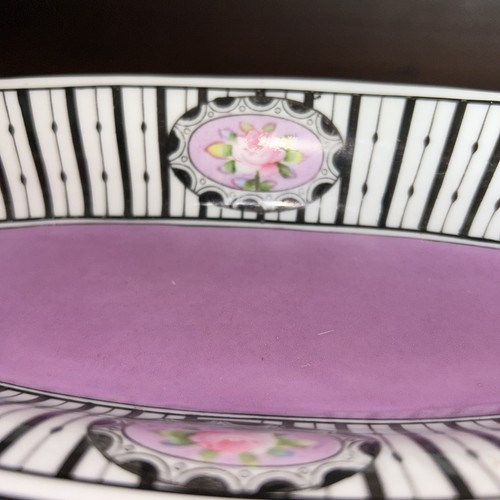 Piatto o bigiotteria vintage a forma di barca Noritake dipinto a mano fatto in Giappone - Foto 2 di 8