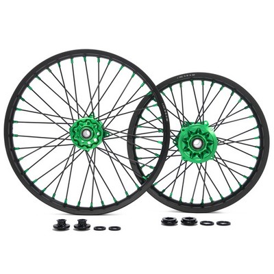 For Kawasaki 21''/19'' CNC Wheel Rim Hub Set KX250F KX450F 06-18 KX125 KX250 06-13