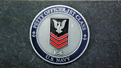 U.S. NAVY PETTY OFFICER FIRST CLASS -E6 -  (1 3/4'') CHALLENGE COIN