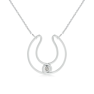 ANGARA 2.5mm Natural Diamond Horseshoe Pendant Necklace in Sterling Silver