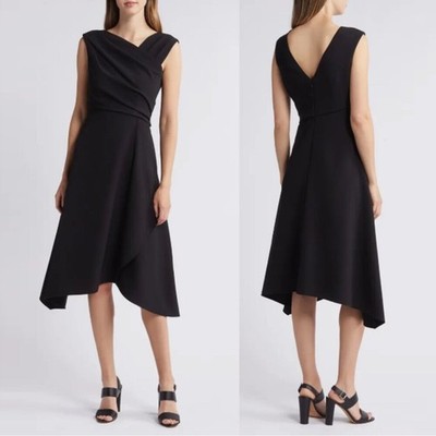 vince camuto ruched asymmetric laguna crepe dress Vince Camuto Ruched Asymmetric Laguna Crepe Dress in Black at Nordstrom, Size 6