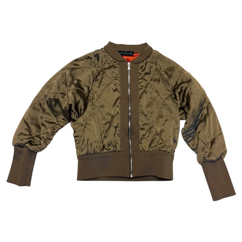 Zara Bomberjacke Damen Satin Grün Stepp Größe XS - Bild 7 von 9