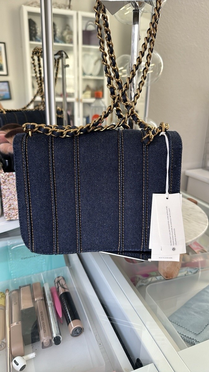 Tory Burch Britten Denim Small Shoulder Handbag Bag | eBay