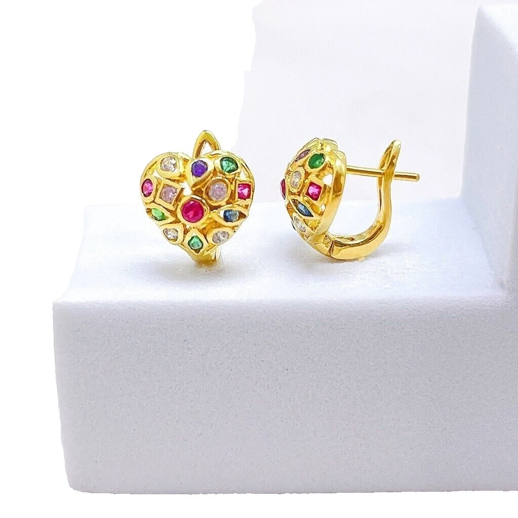 Multi-Tone Gold Simulated Fashion Earrings
