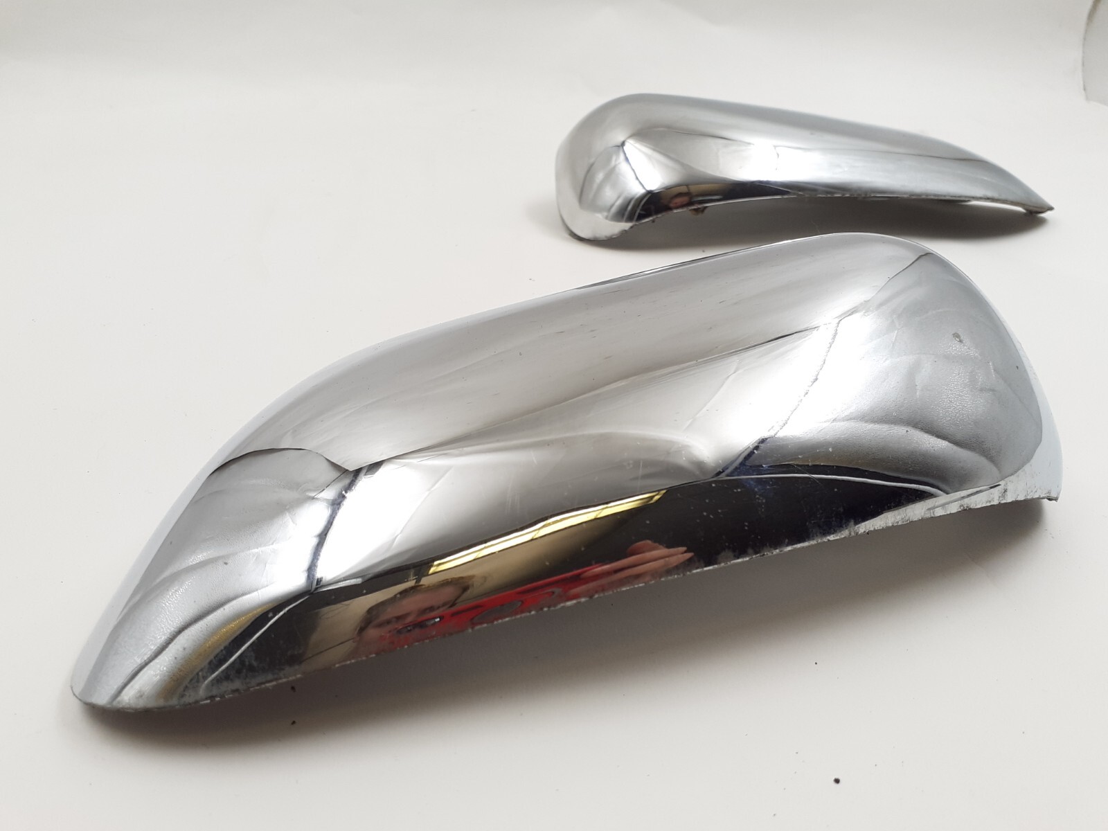 JAGUAR XK8 X300 X308 SILVER DOOR WING MIRROR COVERS CHROME BACKING TRIM