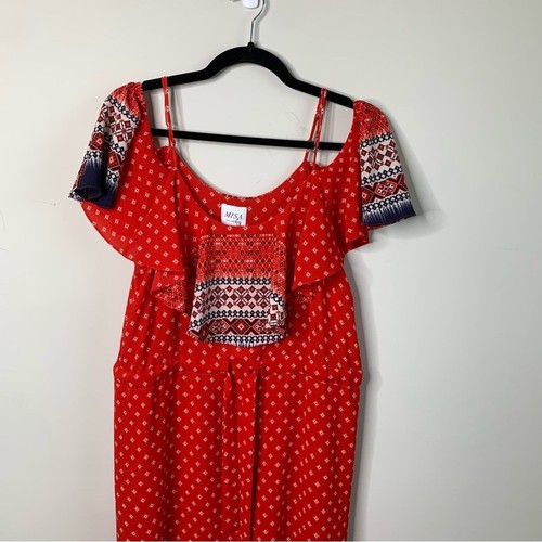 Misa Los Angeles cold shoulder red polka dot Larsen maxi dress size XS - Picture 5 of 11