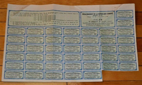 Super Petchili 1913 CINA Lung Tsing-U-Hai Railway 10M £20 Bond con 42 coupon - Foto 4 di 5