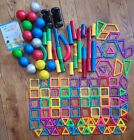 Huge Lot 156 Pc Mega Bloks Magnetic Building Set & Amostind Magical Magnets