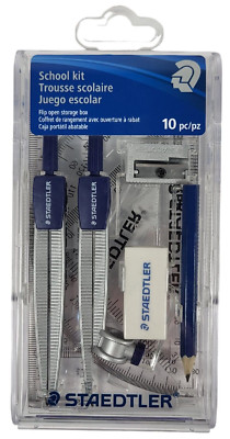 Staedtler -Mars School kit compass set flip open storage box 10 pc