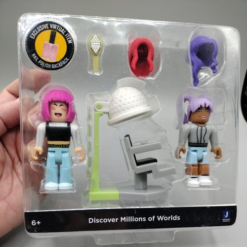 Roblox Action Brookhaven Hair & Nails Figure Playset Nail Polish Backpack OPEN eBay