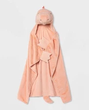 Pillowfort Dinosaur Hooded Blanket Pink- NWT