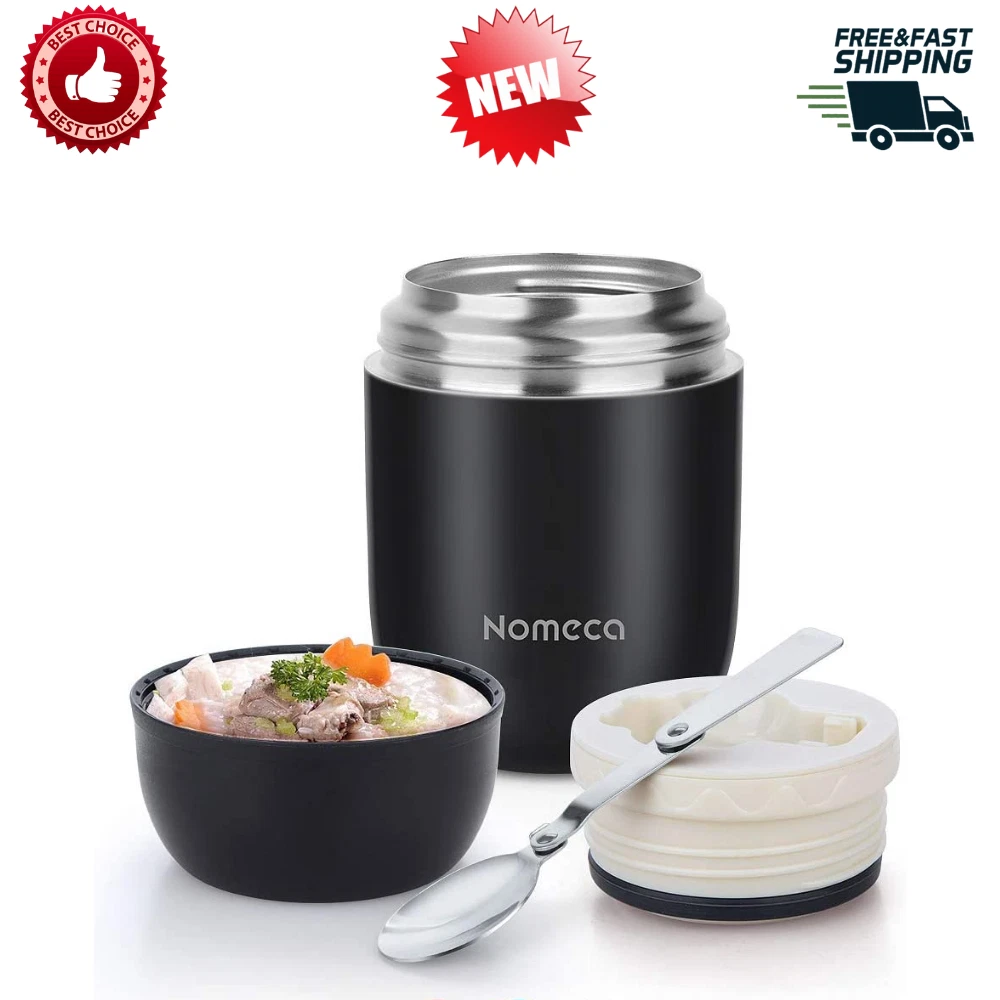 16oz Stainless Steel Vacuum Insulated Food Jar for Hot Foods and Soups - Black