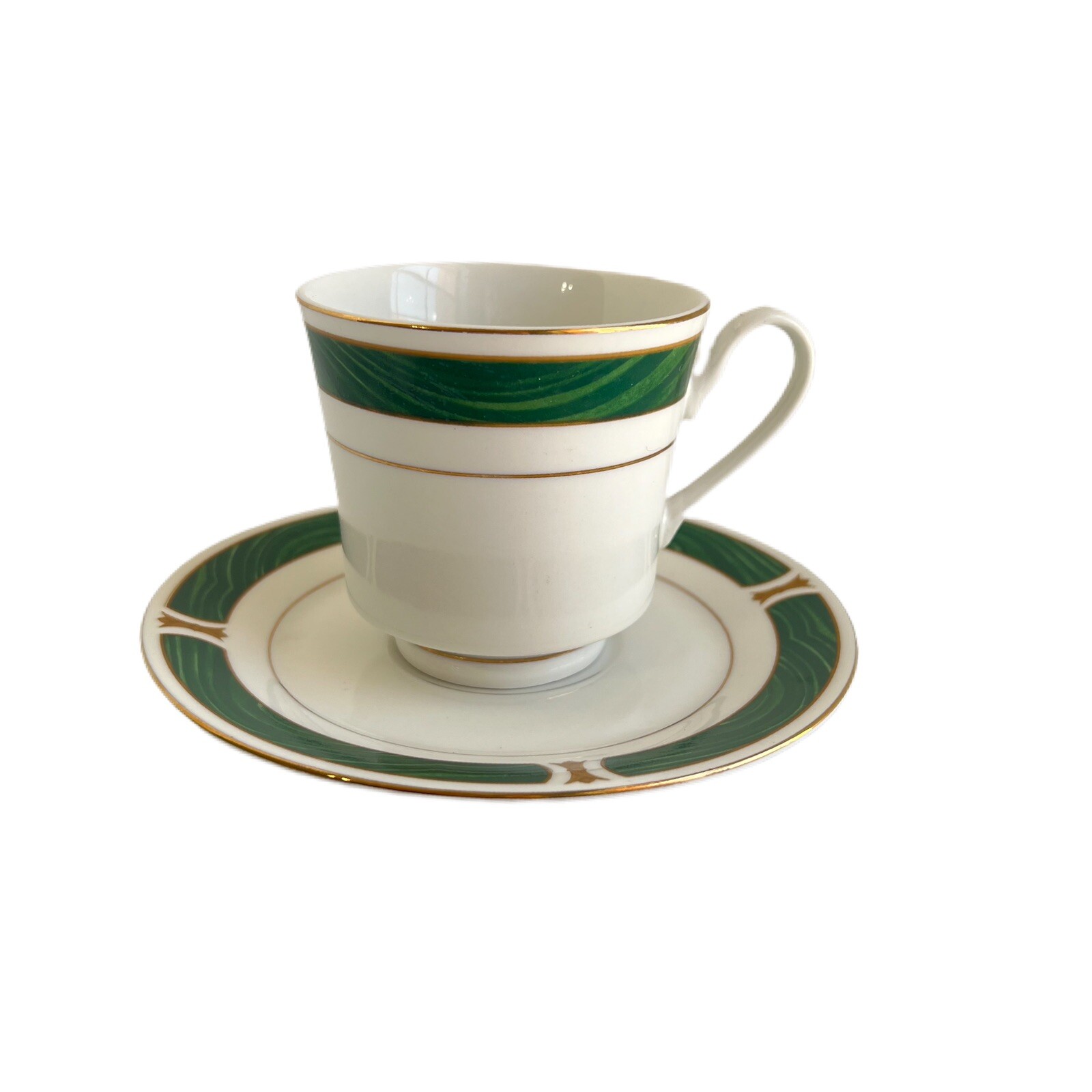 Majesty Fine China Cup And Saucer MALACHITE 8420 Gold Rim eBay
