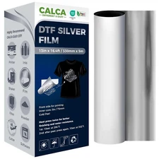 US Stock CALCA 13in x 16.4ft Silver Foil DTF Transfer Film Roll Cold Peel