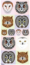 Violette Stickers Owl Portrait Bird Stickers Scrapbook Craft Planner Supply