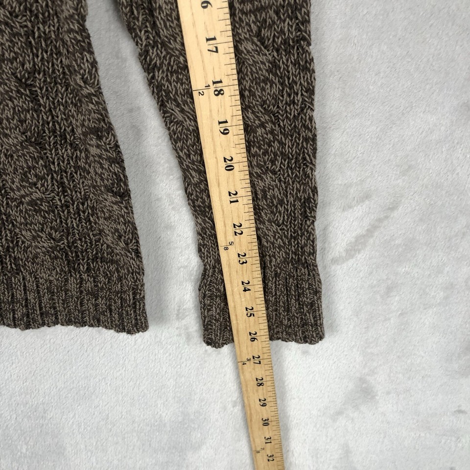 LRL RALPH LAUREN JEANS CO Cardigan Sweater Women's L Brown Cotton Shawl