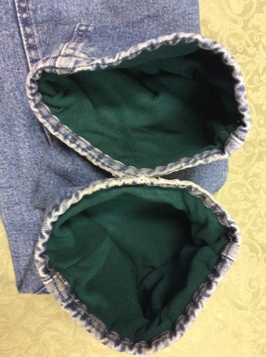 Wrangler Rugged Wear Fleece Lined Blue Jeans 32X34 green lining work chore ranch - Picture 3 of 8