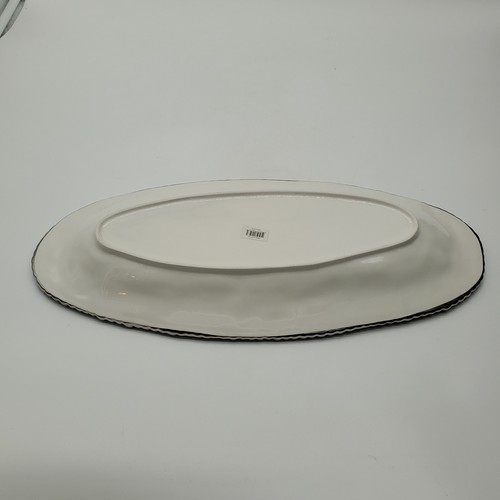 Pampa Bay Porcelain Large Oval Serving Tray with Silver Bead Edge - Picture 7 of 7