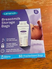 Lansinoh Breastmilk Storage Bags 50 Count BPA BPS Free Pump Directly Into Bags