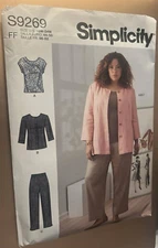 Simplicity 9269 Womens Plus Knit Top Jacket Pants Sewing Pattern Sz 18-24