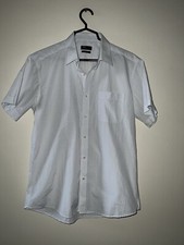 The Shirts Lounge Shirt Mens Size 110 Slim Fit White Blue Short Sleeve TSL Check