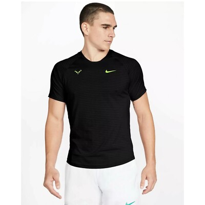 Nike Court Aeroreact Rafa Nadal Slam Tennis Shirt Mens Sz Large Black  CI9152-010 | eBay