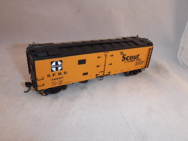 InterMountain HO ATSF 40' RR-27 Ice Bunker Reefer Orange The Scout" #SFRD 34697